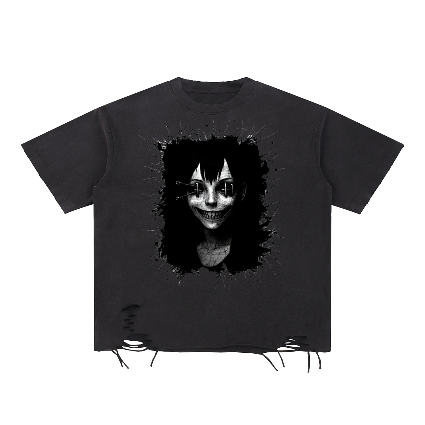 I Saw Nothing - Customized Snow Washed Raw-Hem T-Shirt