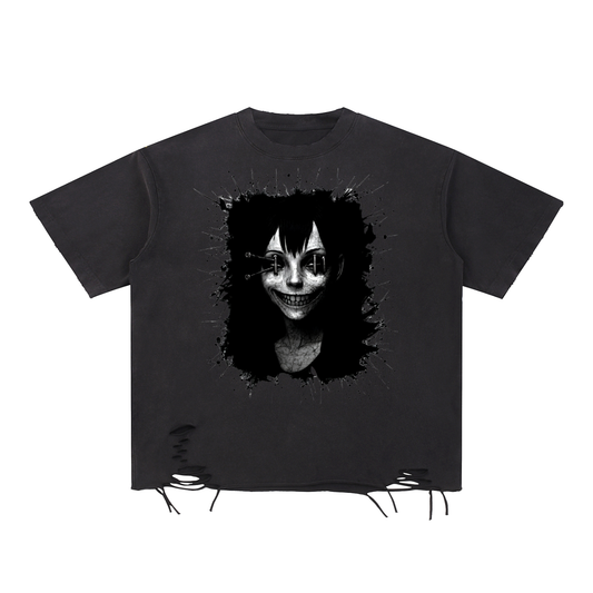 I Saw Nothing - Customized Snow Washed Raw-Hem T-Shirt