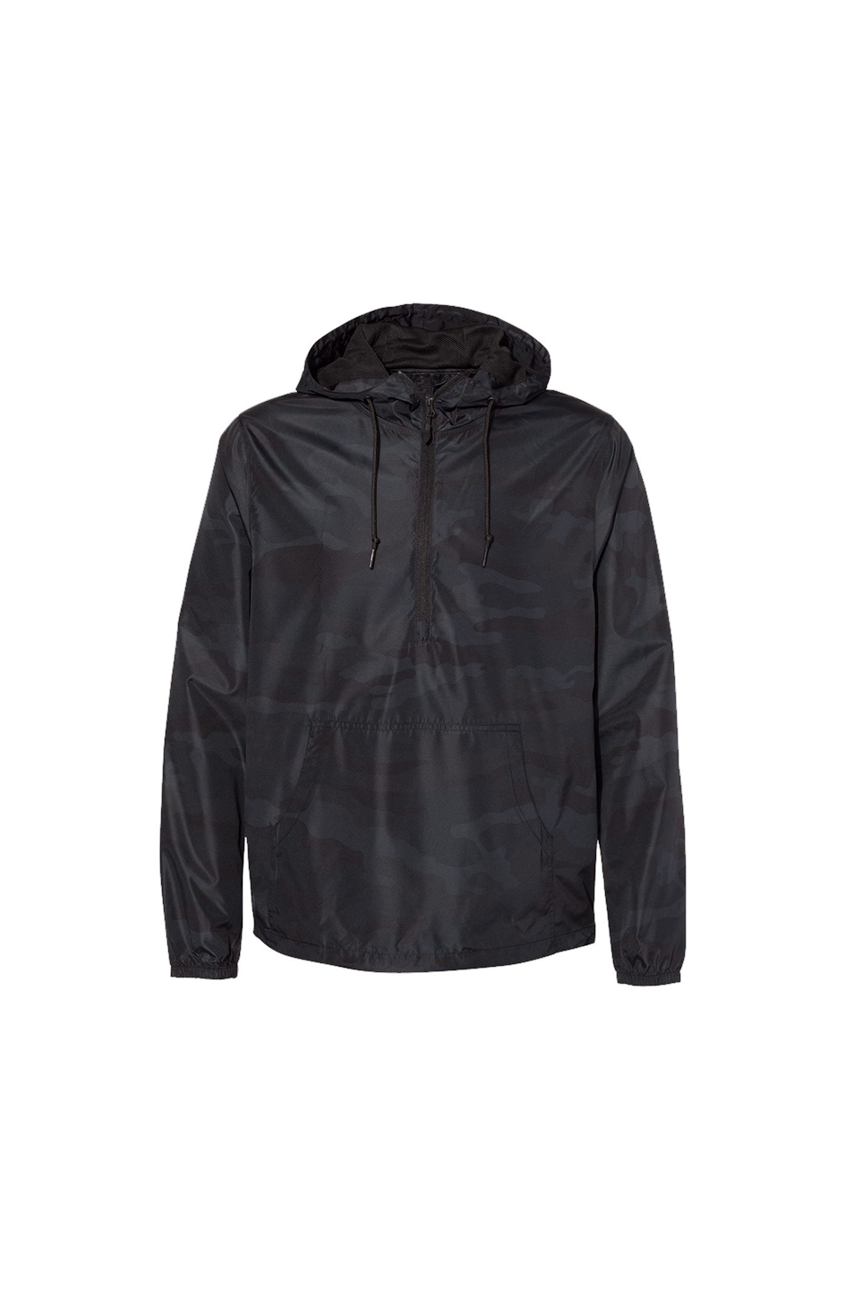 Black Camo Pullover Windbreaker