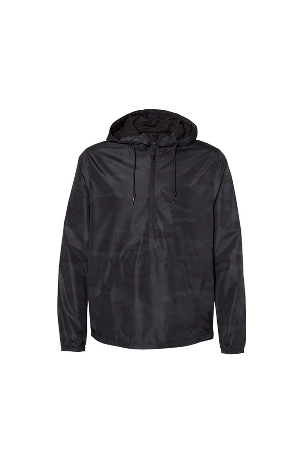Black Camo Pullover Windbreaker