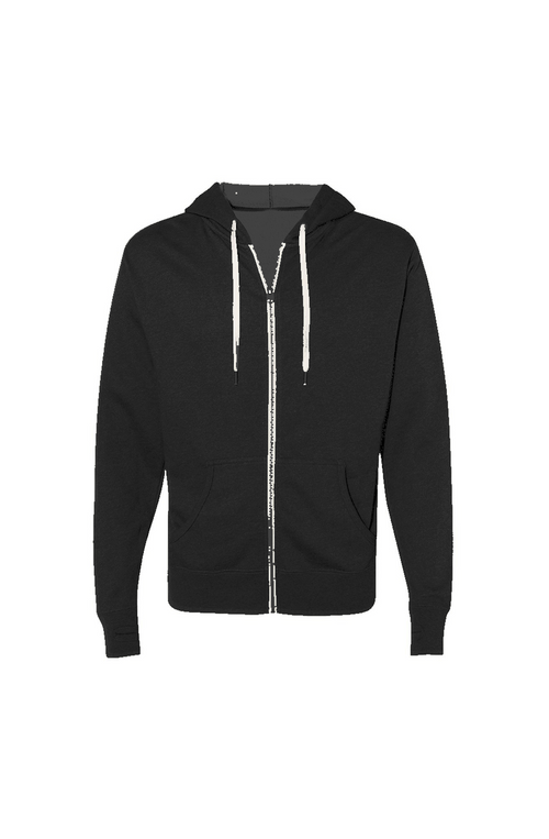 Heathered French Terry Full-Zip Hooded Sweatshirt
