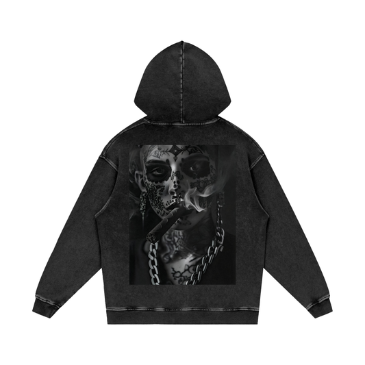 Care Less - Customized Snow Washed Loose Cotton Hoodie