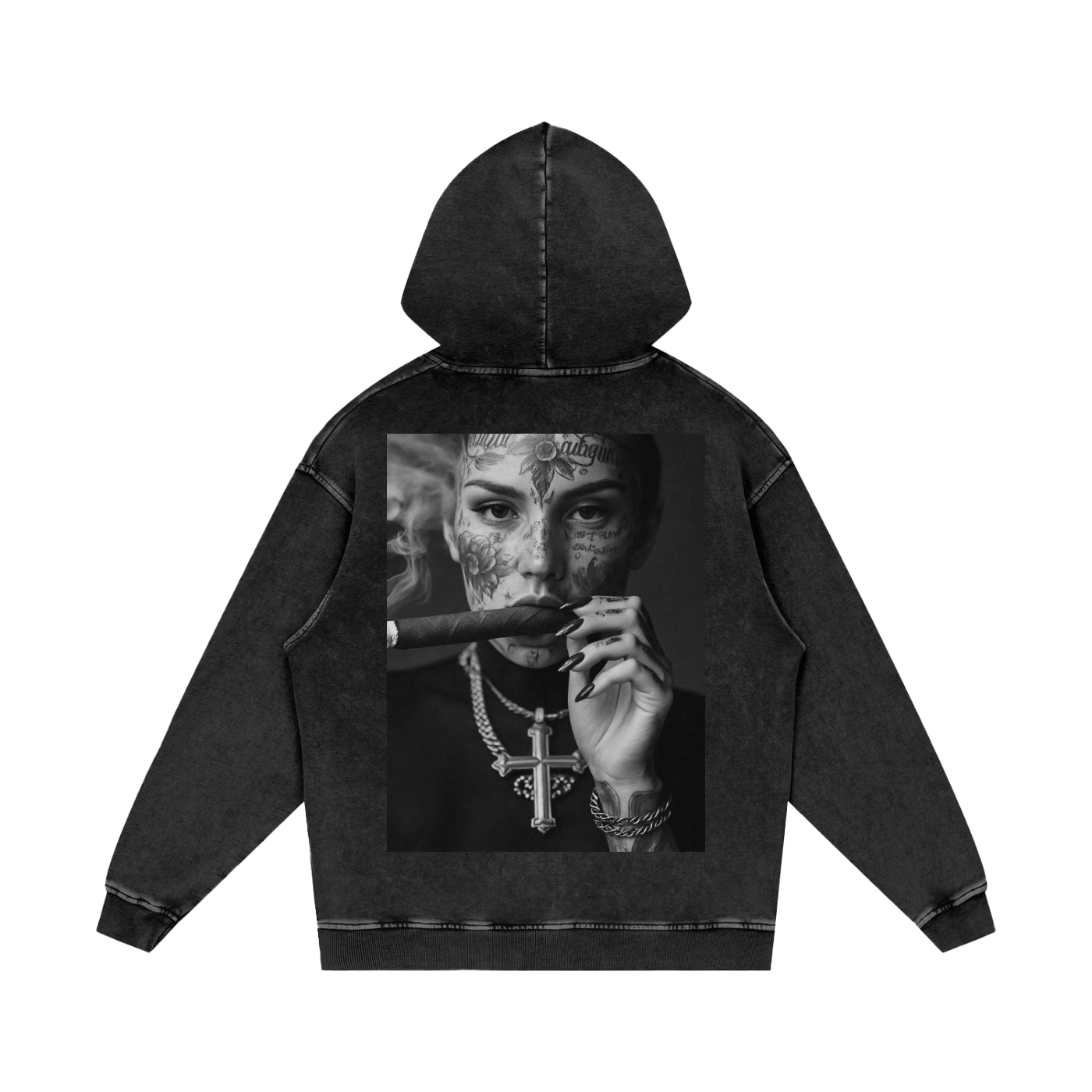 Sinful Intentions - Customized Snow Washed Loose Cotton Hoodie