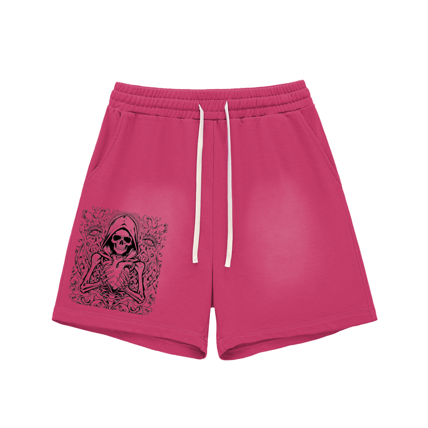 Stolen Heart - Customized Sun Fade Raw Edge Cotton Shorts