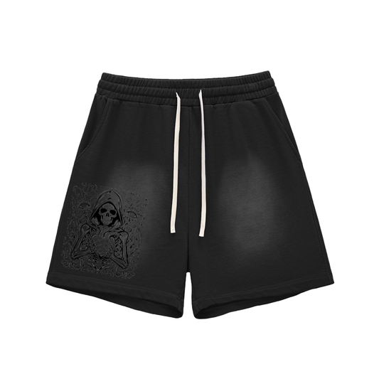 Stolen Heart - Customized Sun Fade Raw Edge Cotton Shorts
